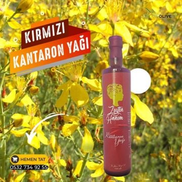 Zeytin Hanım Kırmızı Kantaron Yağı 750 ml (Polifenollü Zeytinyağında Çözünmüş)