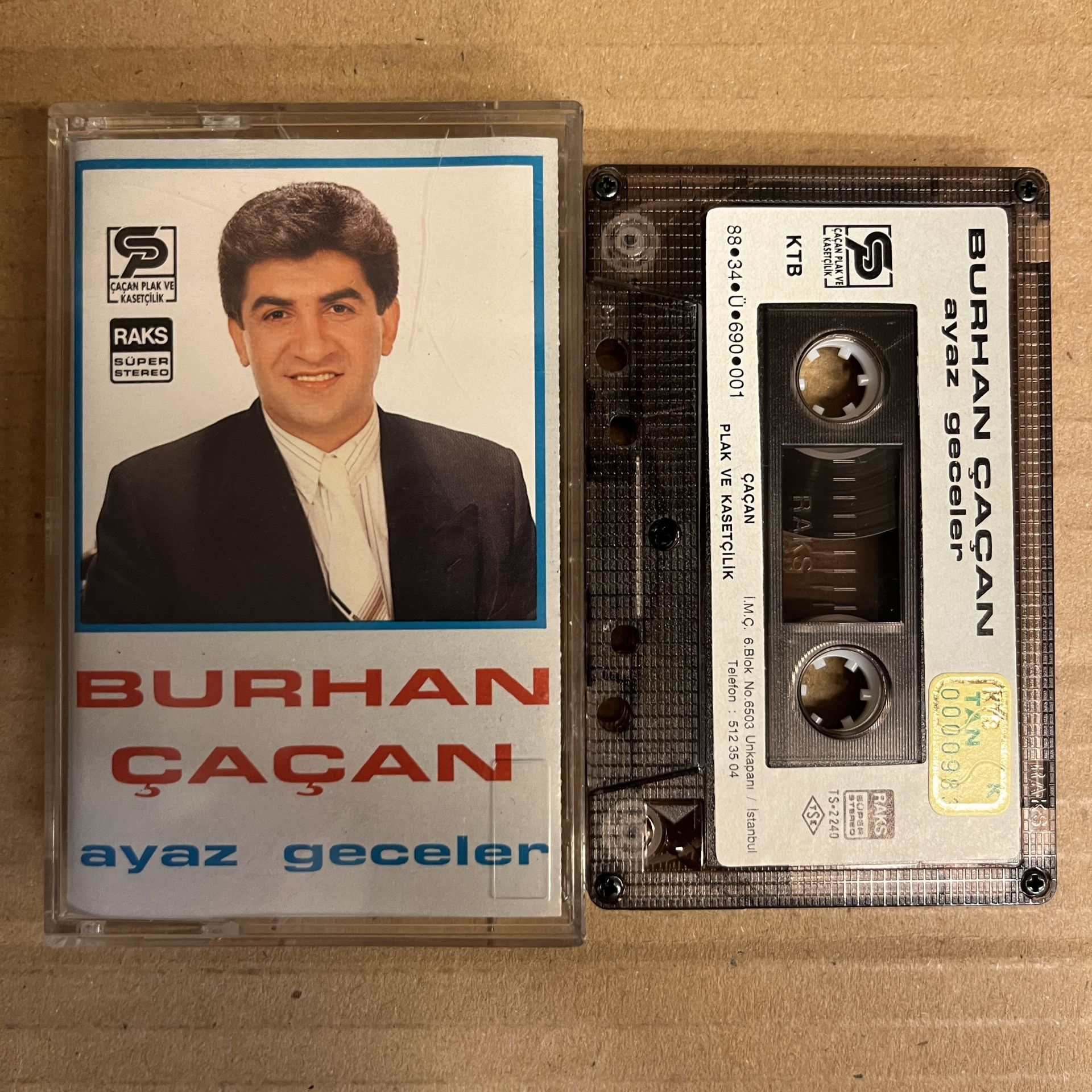 BURHAN ÇAÇAN - AYAZ GECELER (1988) - KASET 2.EL