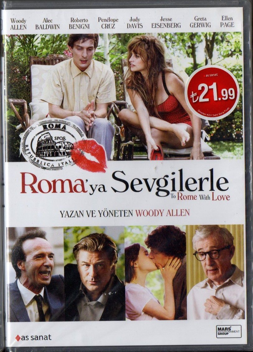 ROMA'YA SEVGİLERLE - TO ROME WITH LOVE - ROBERTO BENIGNI - ALEC BALDWIN - PENÉLOPE CRUZ - ORNELLA MUTI - WOODY ALLEN - DVD AMBALAJINDA SIFIR