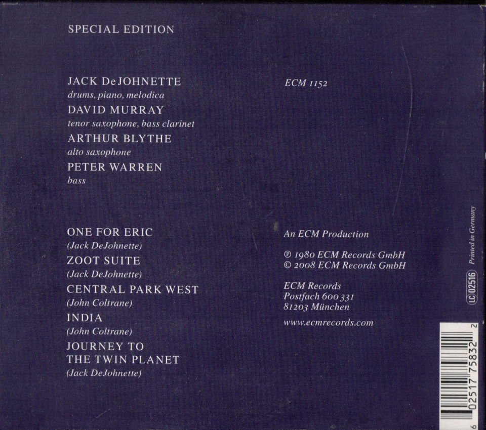 JACK DEJOHNETTE – SPECIAL EDITION (1980) - CD DIGIPAK 2.EL