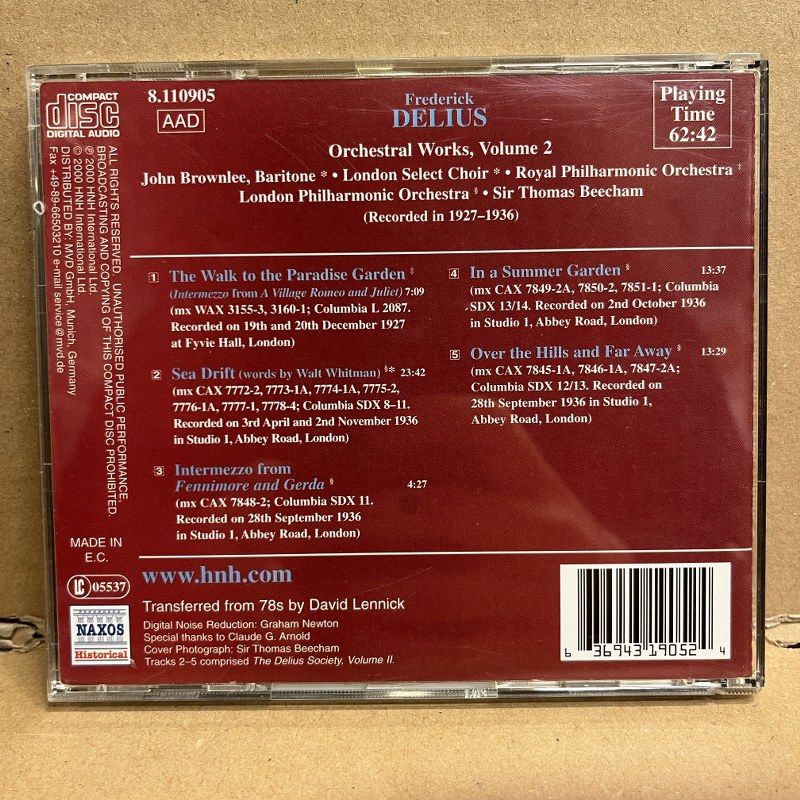 DELIUS – ORCHESTRAL WORKS VOLUME 2 (2000) CD 2.EL