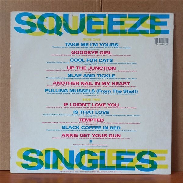 SQUEEZE – SINGLES / 45'S AND UNDER (1982) - LP 2.EL PLAK
