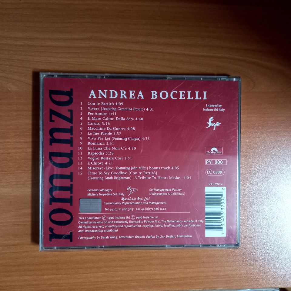 ANDREA BOCELLI – ROMANZA (1996) - CD 2.EL