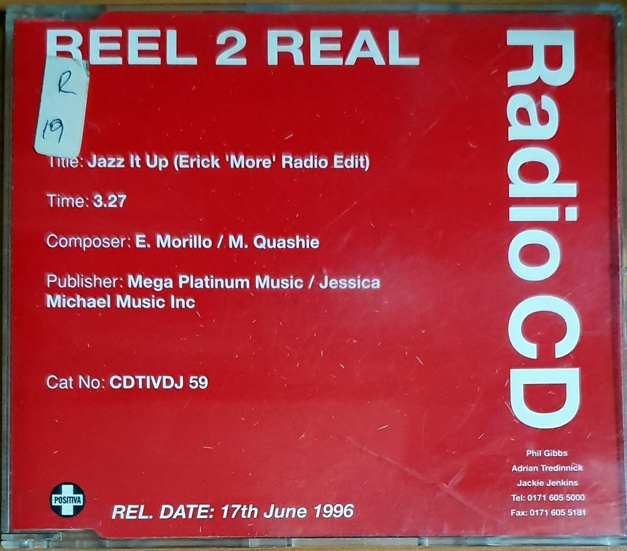 REEL 2 REAL - JAZZ IT UP (1996) - CD POSITIVA PROMO SINGLE 2.EL