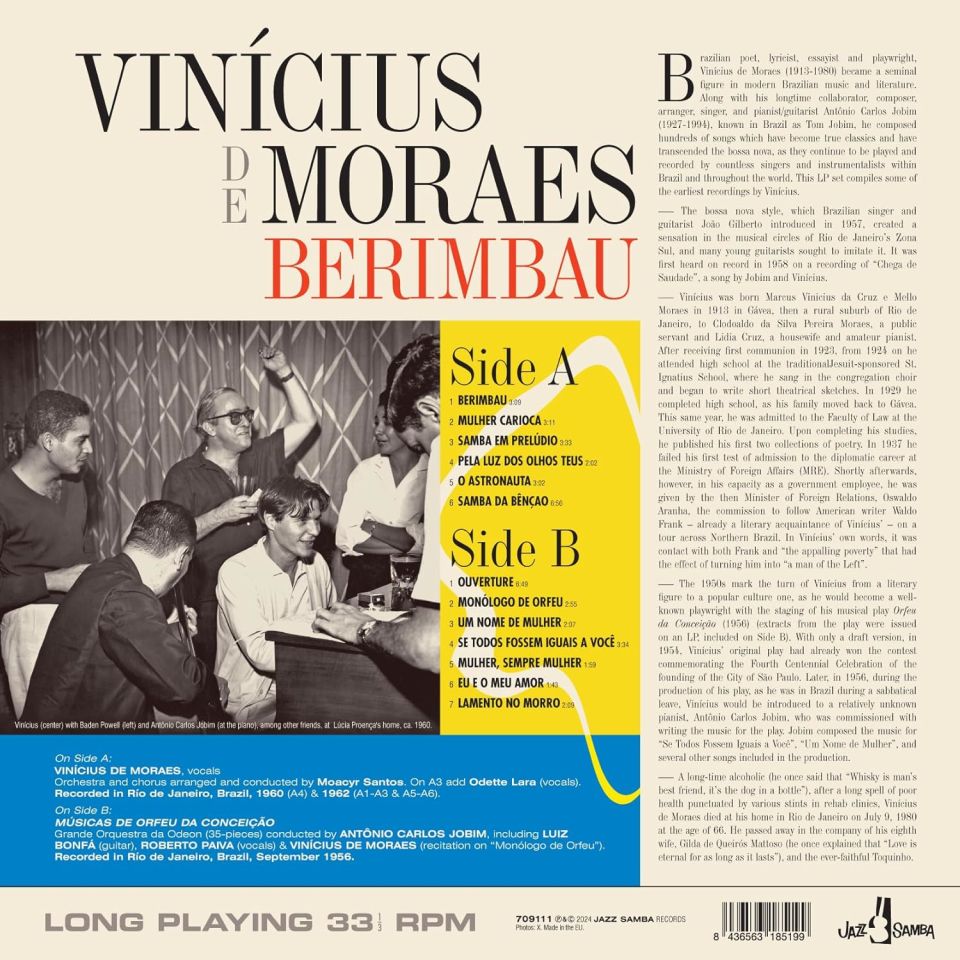 VINICIUS DE MORAES - BERIMBAU - LP COMPILATION LATIN JAZZ BOSSA NOVA SAMBA 180GR 2024 EDITION SIFIR PLAK