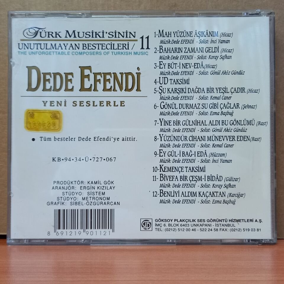 TÜRK MUSİKİ'SİNİN UNUTULMAYAN BESTECİLERİ 11 / DEDE EFENDİ (1994) - CD 2.EL