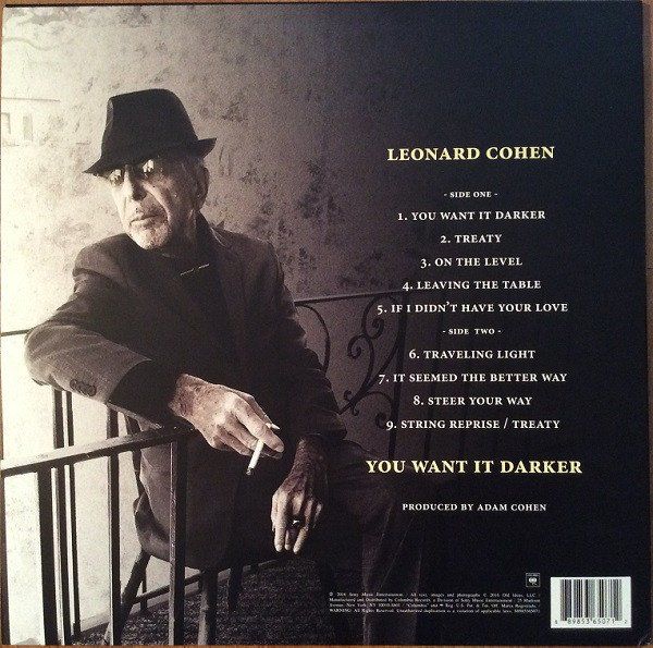 LEONARD COHEN - YOU WANT IT DARKER (2016) - LP SIFIR PLAK