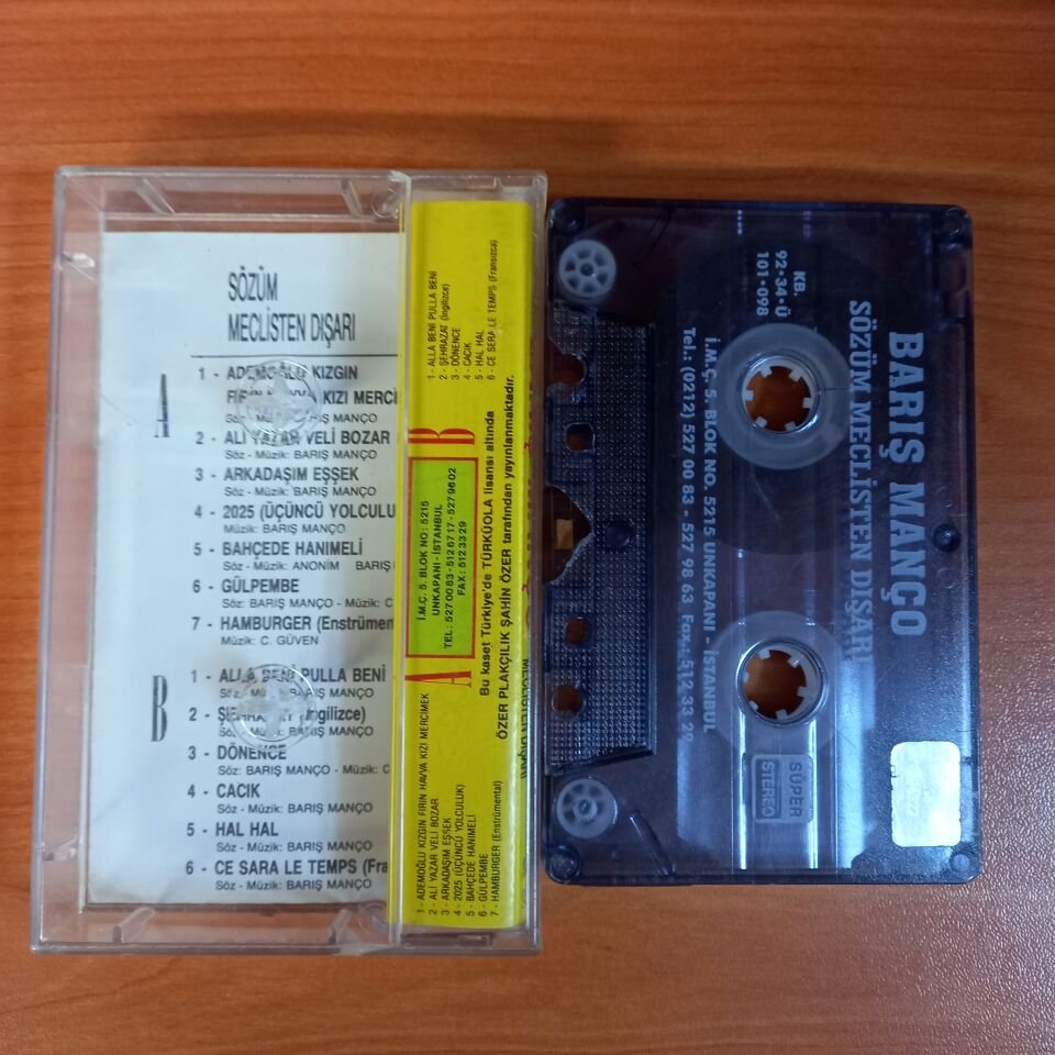 BARIŞ MANÇO - SÖZÜM MECLİSTEN DIŞARI (1992) - KASET 2.EL