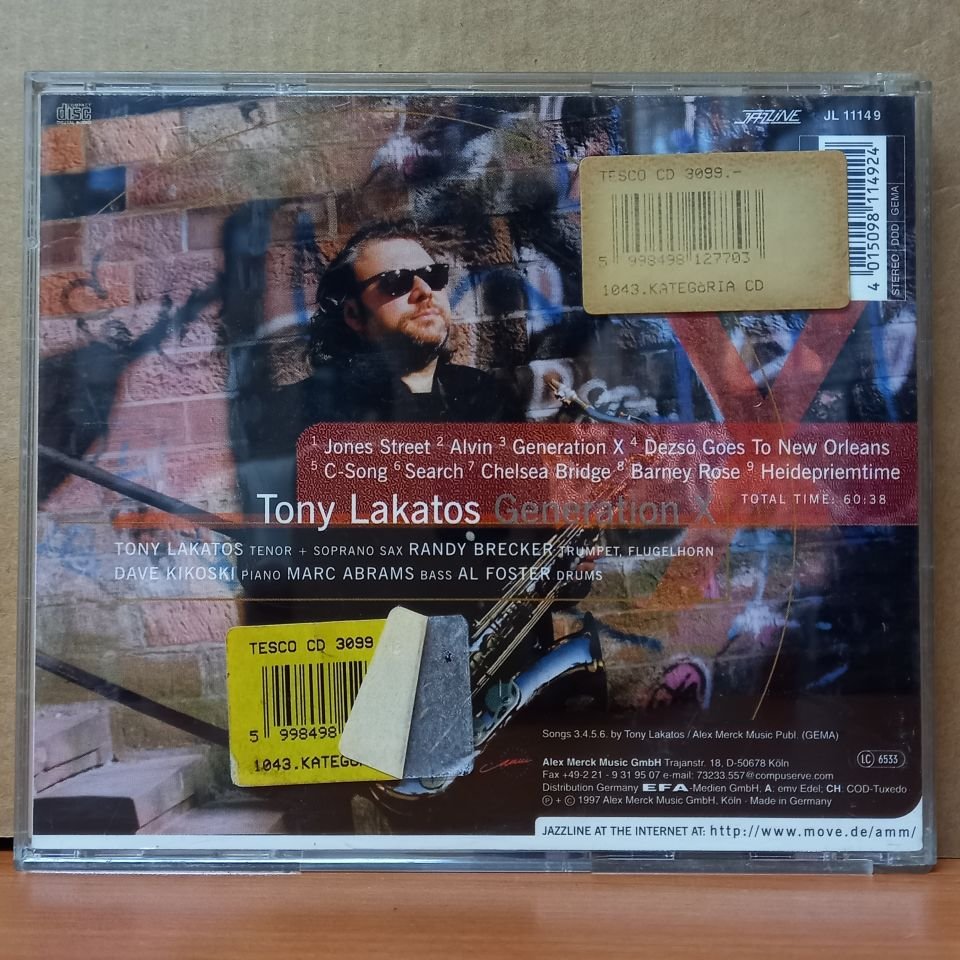 TONY LAKATOS – GENERATION X / RANDY BRECKER, DAVID KIKOSKI, MARC ABRAMS, AL FOSTER (1997) - CD 2.EL