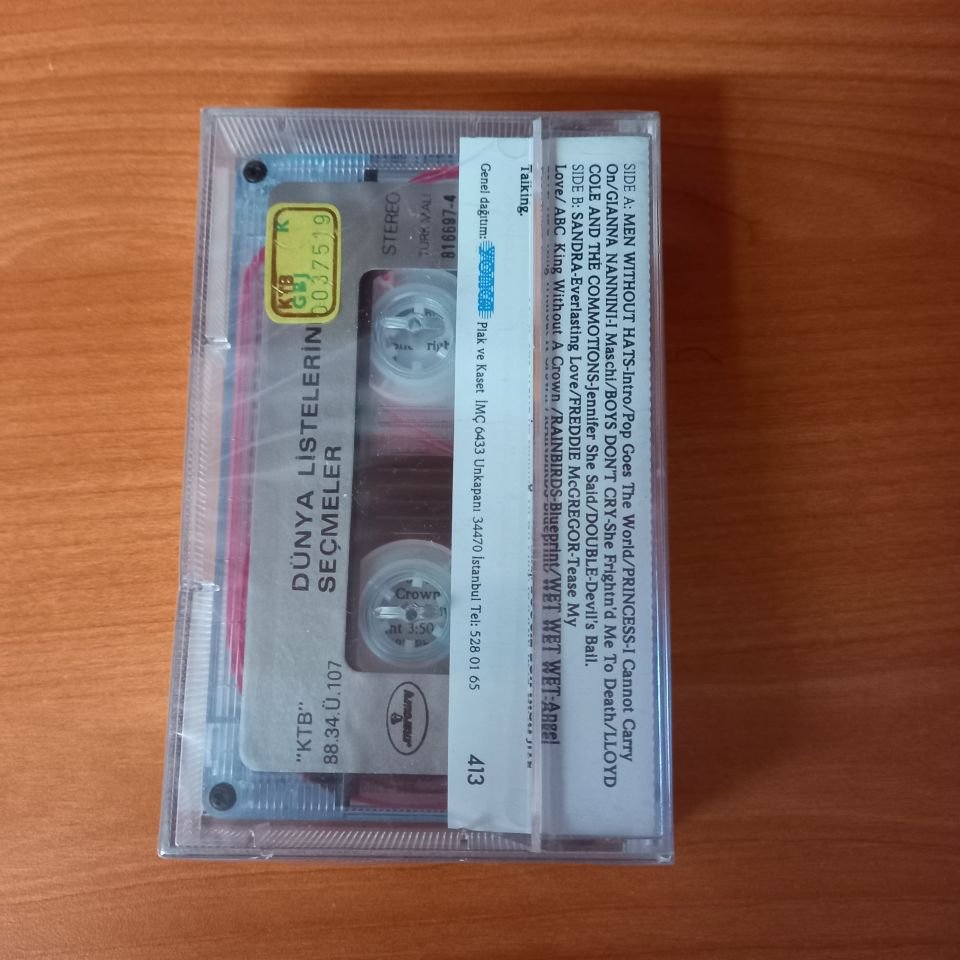 DÜNYA LİSTELERİNDEN SEÇMELER / A MEN WITHOUT HATS, BOYS DON'T CRY, LLOYD COLE AND THE COMMOTIONS (1988) - KASET AMBALAJINDA SIFIR