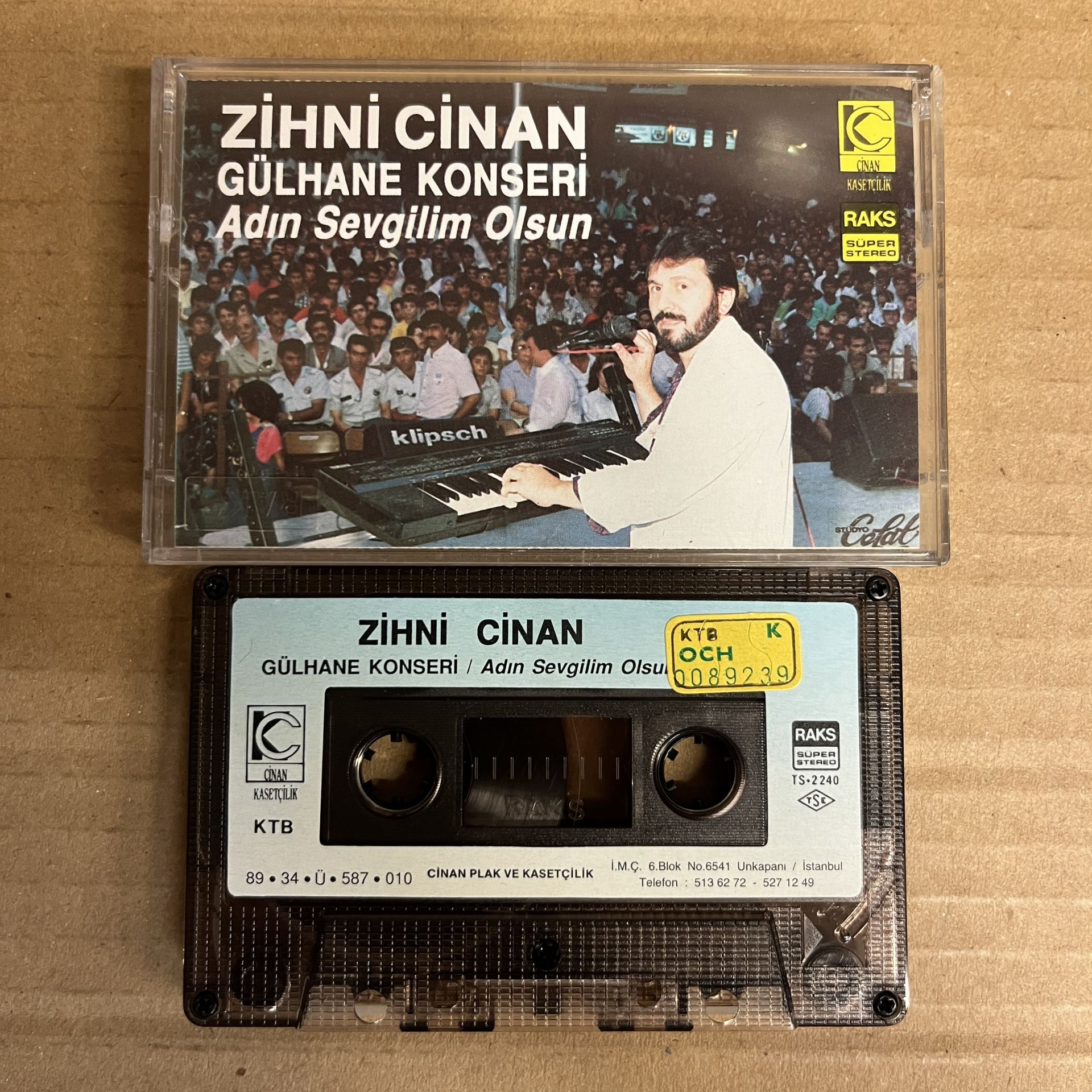 ZİHNİ CİNAN - GÜLHANE KONSERİ / ADIN SEVGİLİM OLSUN (1989) - KASET 2.EL