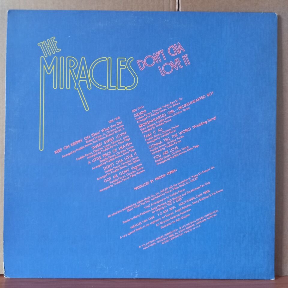 THE MIRACLES – DON'T CHA LOVE IT (1975) - LP 2.EL PLAK