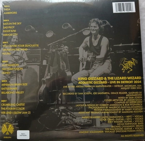 KING GIZZARD & THE LIZARD WIZARD -  ACOUSTIC GIZZARD LIVE IN DETROIT (2024) - 2025 3LP BLUES ROCK / PSYCHEDELIC ROCK COLORED SIFIR PLAK
