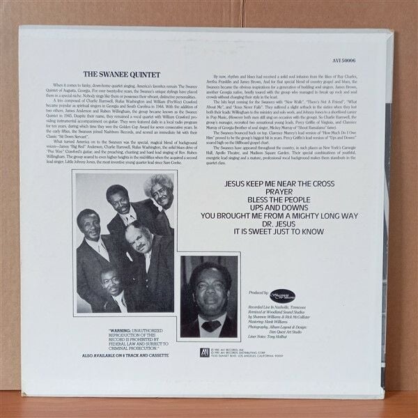 THE SWANEE QUINTET AND REVEREND WILLINGHAM – LIVE IN CONCERT (1981) - LP 2.EL PLAK