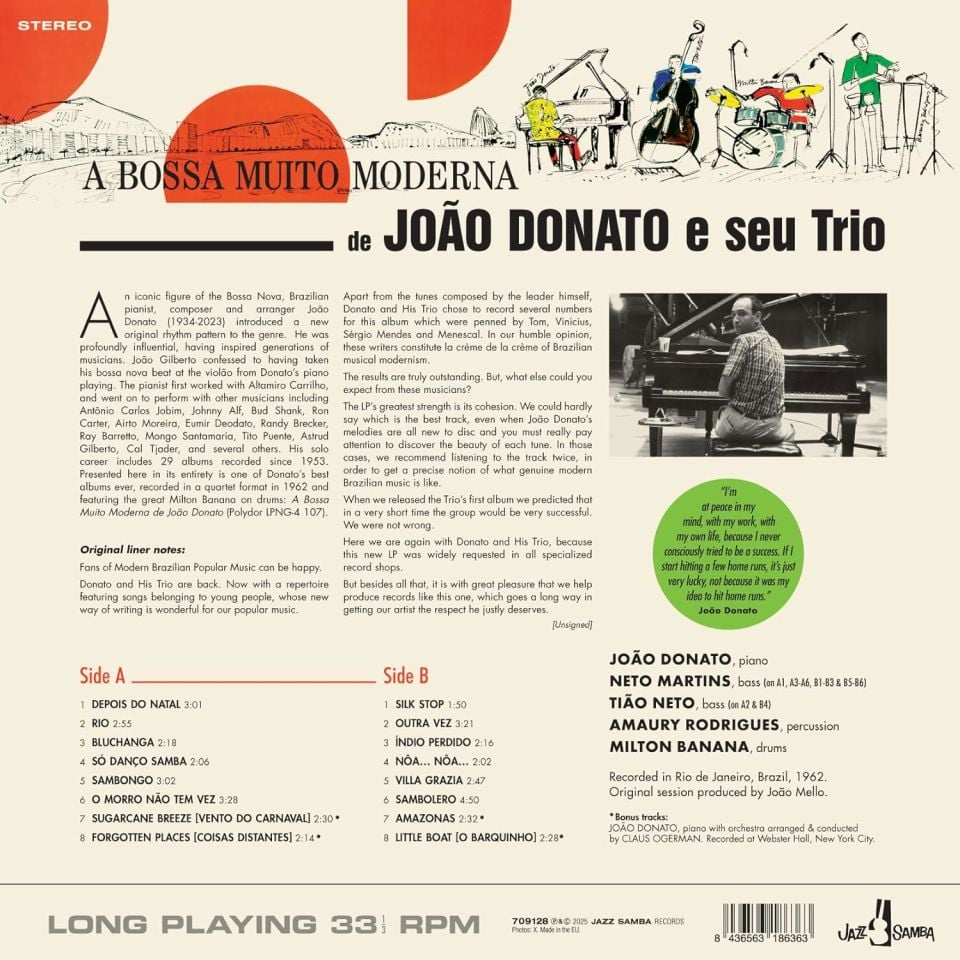 JOAO DONATO & SEU TRIO -  A BOSSA MUITO MODERNA (1963) - LP 180GR 2025 EDITION BOSSA NOVA , LATIN JAZZ SIFIR PLAK