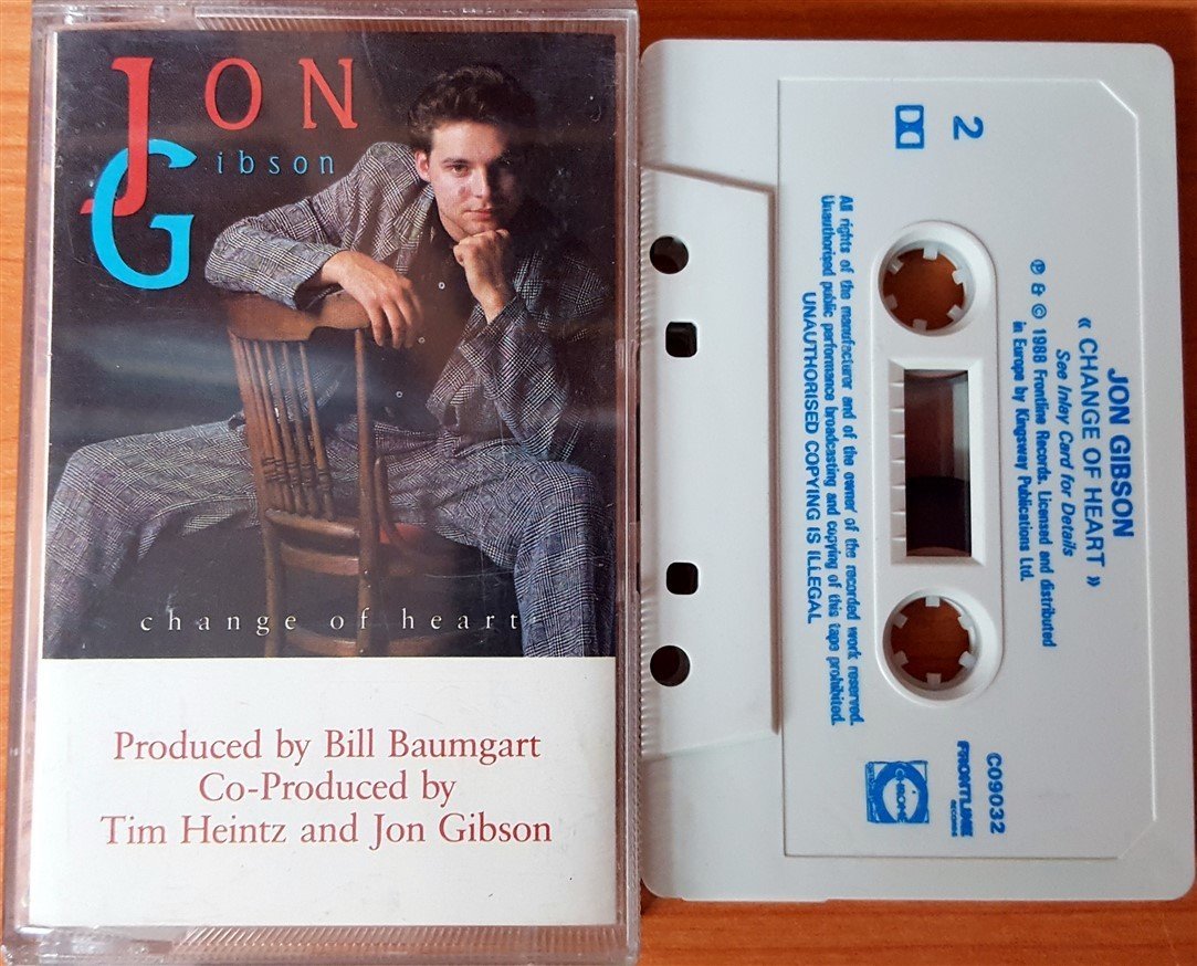 JON GIBSON - CHANGE OF HEART CASSETTE MADE IN UK ''USED''