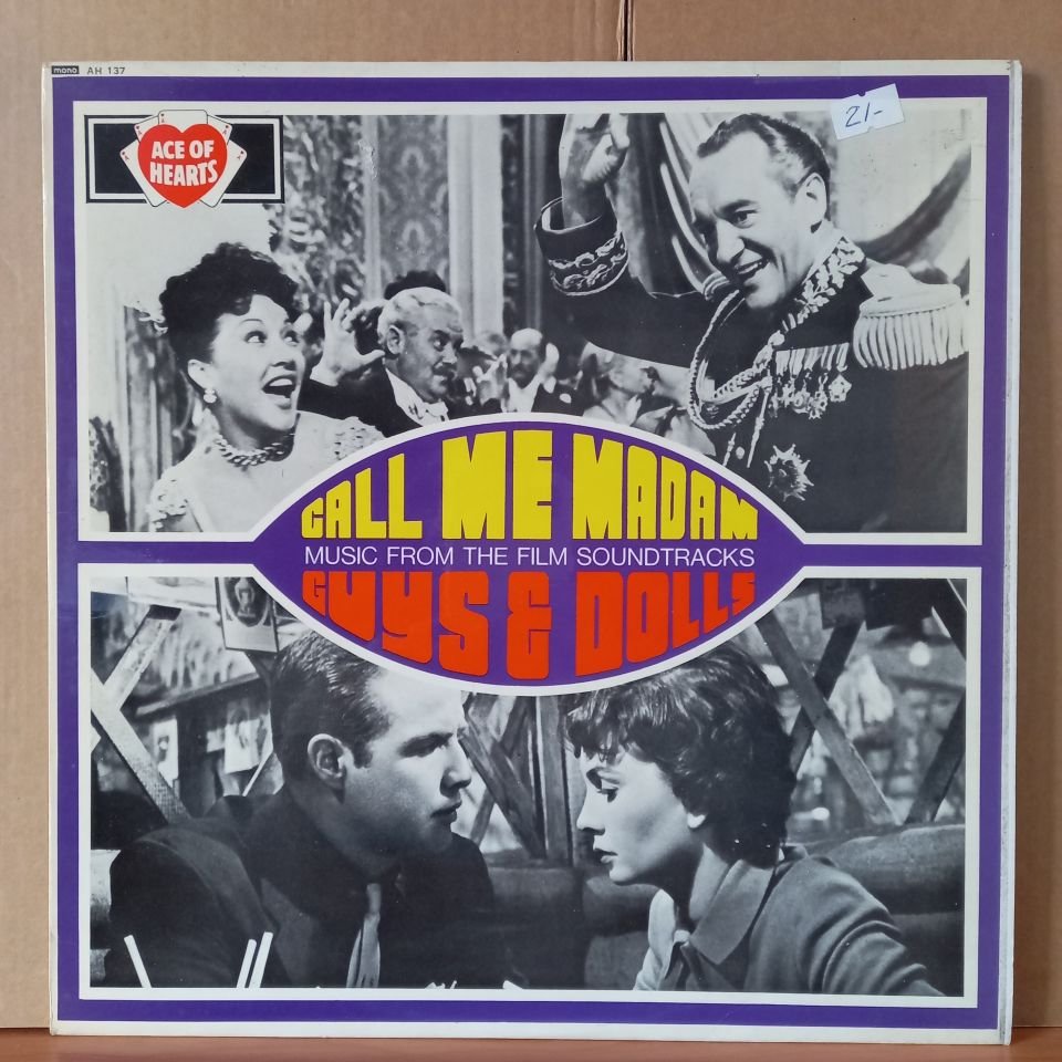 CALL ME MADAM / GUYS AND DOLLS - MUSIC FROM THE FILM SOUNDTRACKS / ETHEL MERMAN, GEORGE SANDERS, MARLON BRANDO, JEAN SIMMONS (1967) - LP 2.EL PLAK