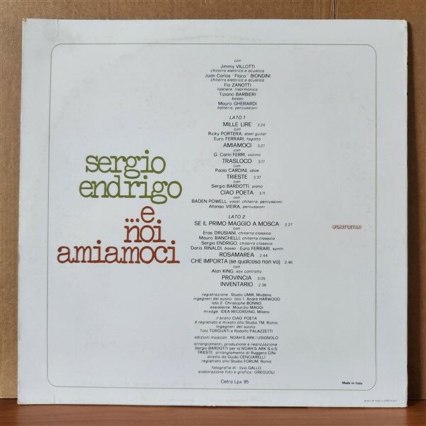 SERGIO ENDRIGO – ..E NOI AMIAMOCI (1981) - LP 2.EL PLAK