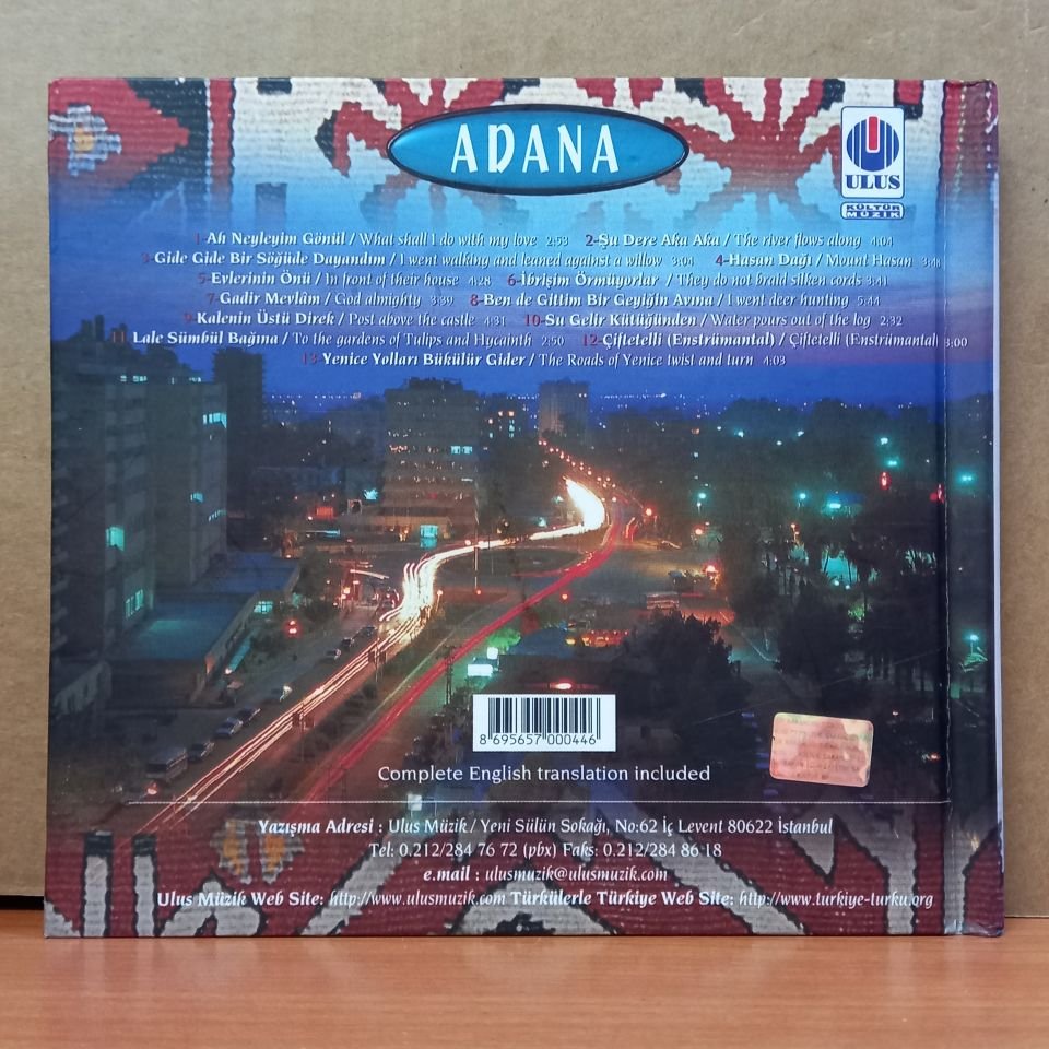 TÜRKÜLERLE TÜRKİYE - ADANA (1999) - CD 2.EL