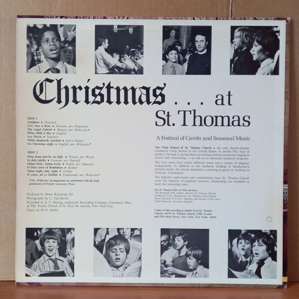 CHRISTMAS AT ST. THOMAS / THE ST. THOMAS CHOIR OF MEN AND BOYS (1974) - LP 2.EL PLAK