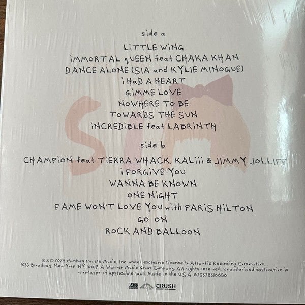 SIA - REASONABLE WOMAN (2024) LP GIMME LOVE BABY PINK RENKLİ SIFIR PLAK