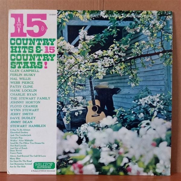 15 COUNTRY HITS & 15 COUNTRY STARS / GLEN CAMPBELL, FERLIN HUSKY, HAL WILLIS, WEBB PIERCE, PATSY CLINE, JOHNNY HORTON - LP 2.EL PLAK