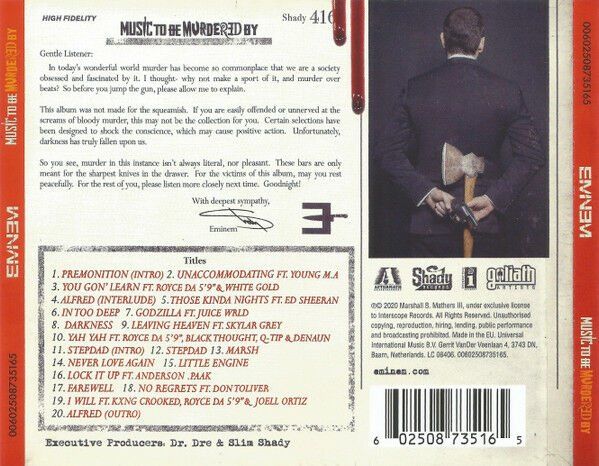 EMINEM - MUSIC TO BE MURDERED BY (2020) CD SIFIR