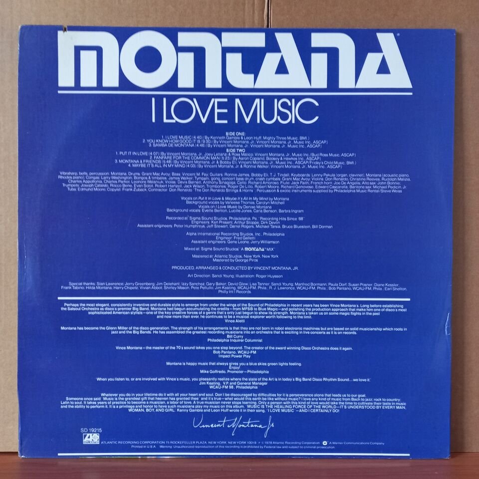 MONTANA – I LOVE MUSIC (1978) - LP 2.EL PLAK