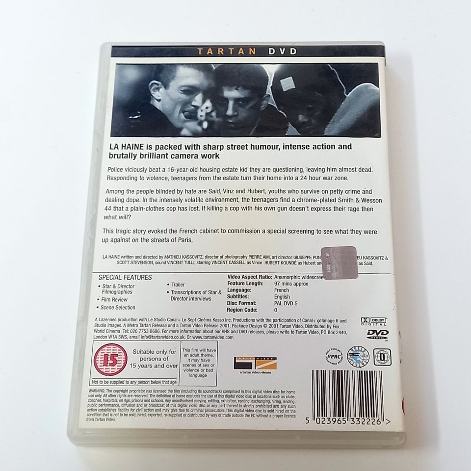 LA HAINE - VINCENT CASSELL, HUBERT KOUNDE, SAID TAGHMAOUI, YÖN.: MATHIEU KASSOVITZ - DVD  2.EL TR ALTYAZI YOKTUR