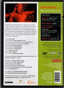 RUED LANGGAARD: ANTIKRIST, DANISH NATIONAL SYMPHONY, THOMAS DAUSGAARD (2005) - DVD 2.EL