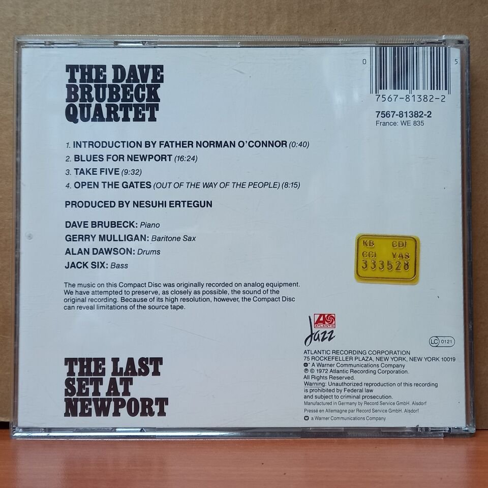 THE DAVE BRUBECK QUARTET – THE LAST SET AT NEWPORT - CD 2.EL