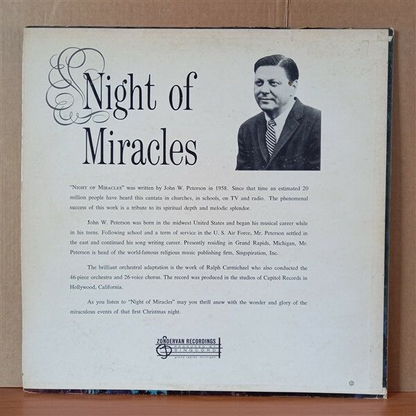 NIGHT OF MIRACLES / JOHN W. PETERSON, RALPH CARMICHAEL (1964) - LP 2.EL PLAK