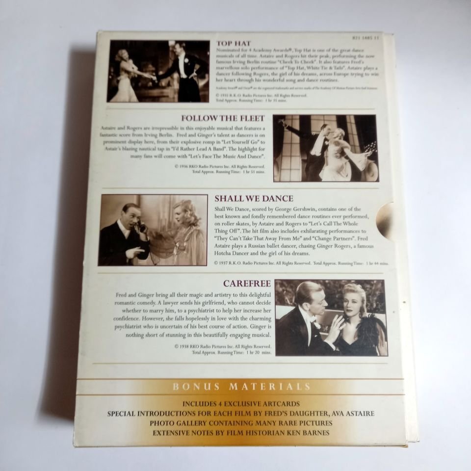 FRED & GINGER THE COLLECTION - TOP HAT, FOLLOW THE FLEET, SHALL WE DANCE, CAREFREE - 4 X DVD BOX SET  2.EL TR ALTYAZI YOKTUR
