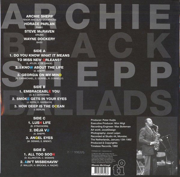 ARCHIE SHEPP - BLACK BALLADS (1992) - 2LP BLUE COLOURED 2023 EDITION GATEFOLD SIFIR PLAK