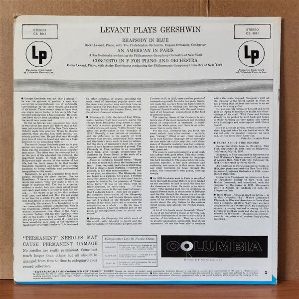 OSCAR LEVANT – LEVANT PLAYS GERSHWIN - LP 2.EL PLAK