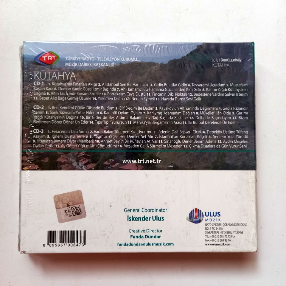 KÜTAHYA / İL İL TÜRKÜLERİMİZ / TRT ARŞİV SERİSİ 235 - 3CD SIFIR