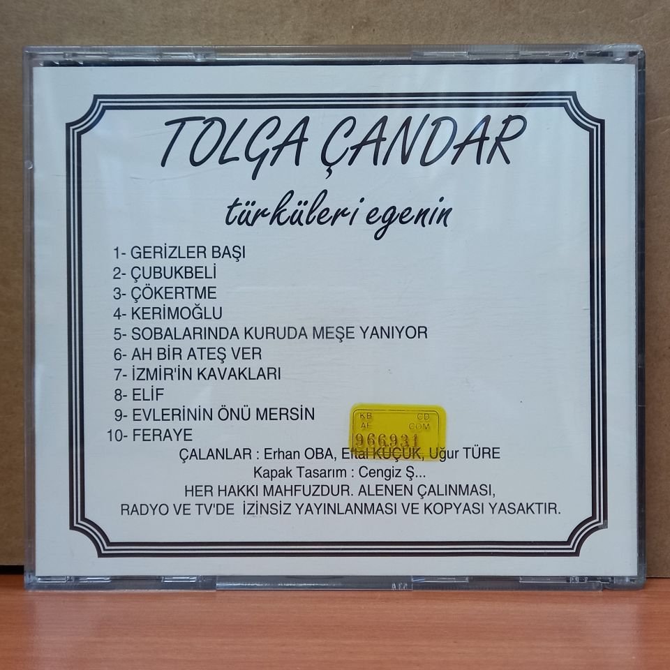 TOLGA ÇANDIR - TÜRKÜLERİ EGENİN (1993) - CD 2.EL