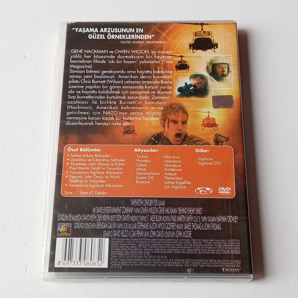 DÜŞMAN HATTI / BEHIND ENEMY LINES - OWEN WILSON, GENE HACKMAN - YÖN.: JOHN MOORE - DVD 2.EL