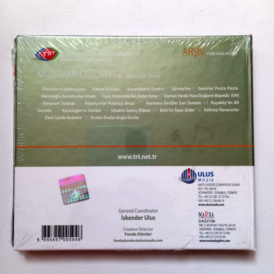 MUSTAFA ÖZCAN / TÜRK HALK MÜZİĞİ / TRT ARŞİV SERİSİ 66 - CD SIFIR