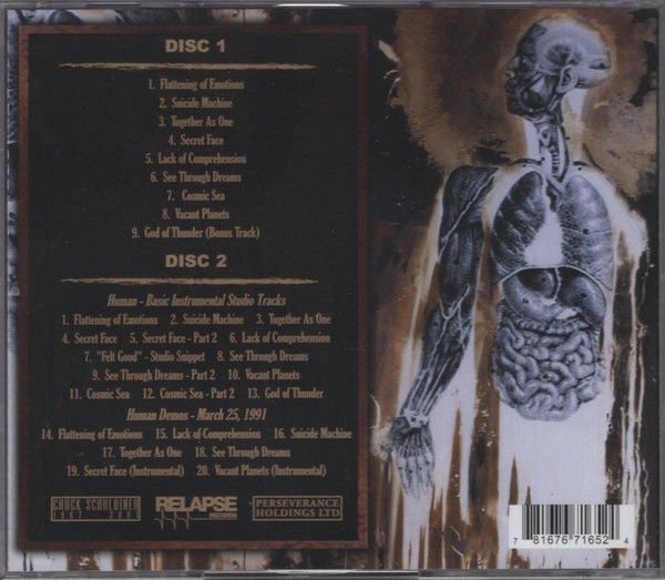 DEATH - HUMAN (1991) - 2CD REMASTERED 2020 REISSUE JEWEL CASE AMBALAJINDA SIFIR
