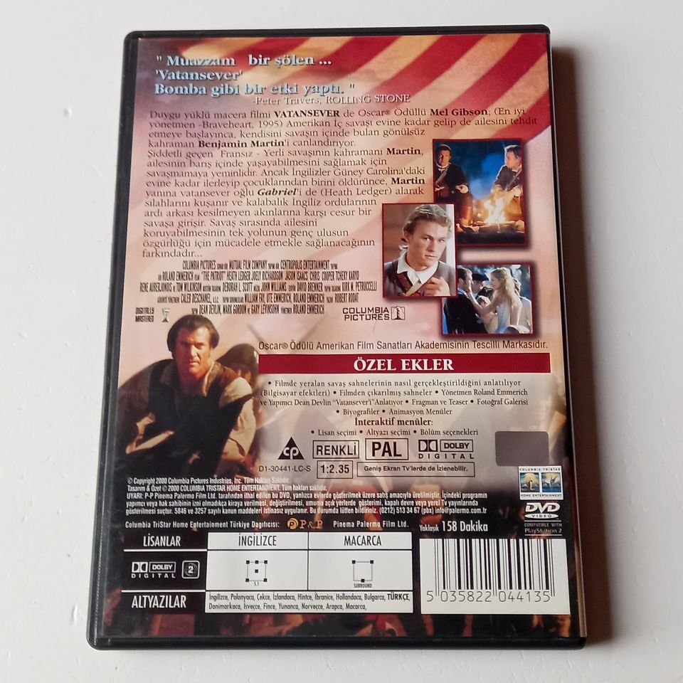 VATANSEVER / THE PATRIOT - MEL GIBSON, HEATH LEDGER, JOELY RICHARDSON - YÖN.: ROLAND EMMERICH - DVD 2.EL