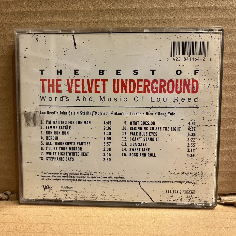 THE VELVET UNDERGROUND – THE BEST OF THE VELVET UNDERGROUND (WORDS AND MUSIC OF LOU REED) (1992) - CD 2.EL