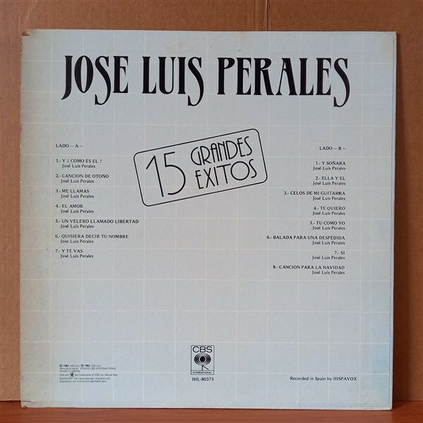 JOSE LUIS PERALES – 15 GRANDES EXITOS (1983) - LP 2.EL PLAK