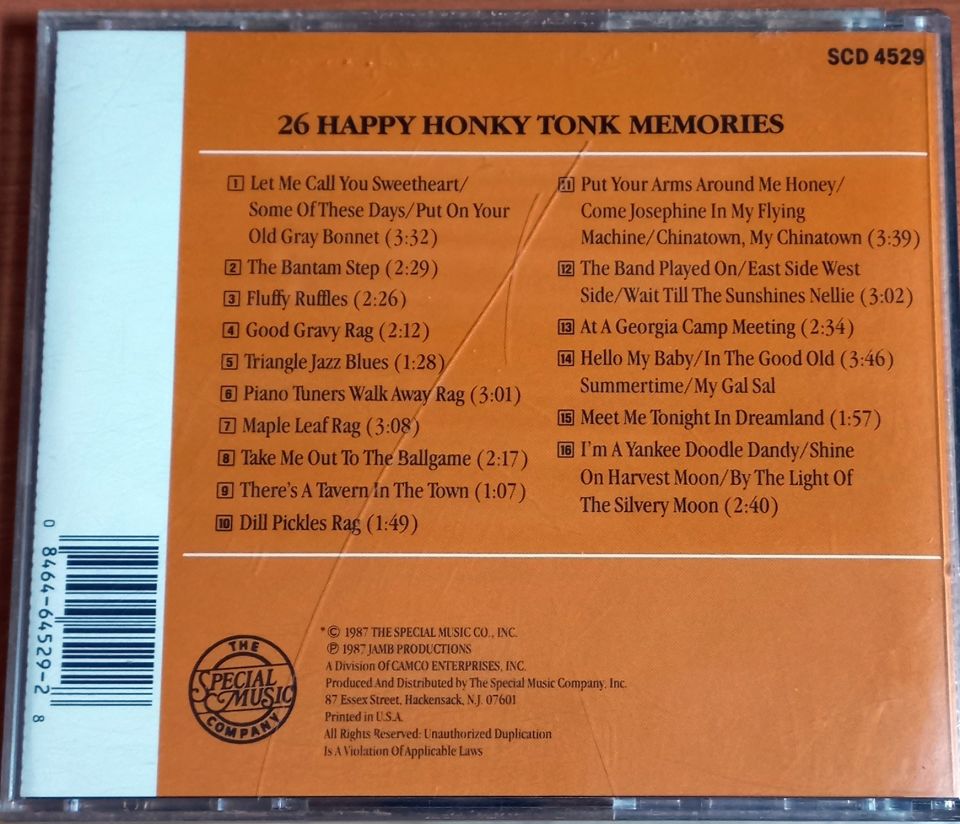 DAVID A. JASEN – 26 HAPPY HONKY TONK MEMORIES (1987) - CD 2.EL