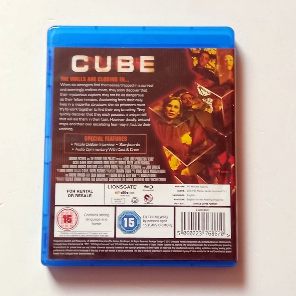 CUBE (15TH ANNIVERSARY EDITION) - NICOLE DE BOER,NICKY GUADAGNI  - YÖN.: VINCENZO NATALI - BLU-RAY BÖLGE B 2.EL TÜRKÇE ALTYAZI YOKTUR