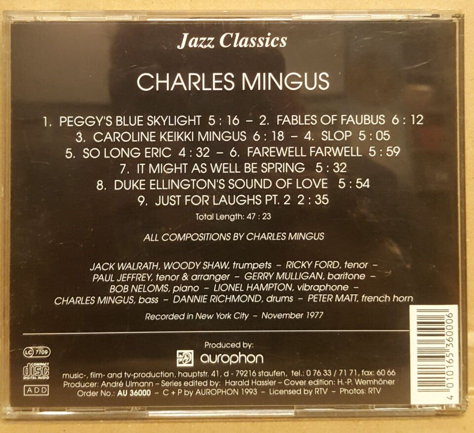 CHARLES MINGUS - JAZZ CLASSICS (1993) - CD COMPILATION AUROPHON JAZZ CLASSICS SERIES 2.EL