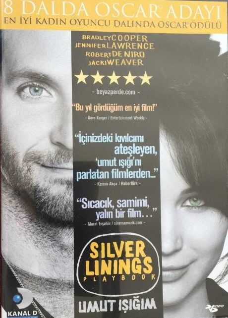 SILVER LININGS PLAYBOOK - UMUT IŞIĞIM - BRADLEY COOPER - JENNIFER LAWRENCE - ROBERT DE NIRO - DVD 2.EL