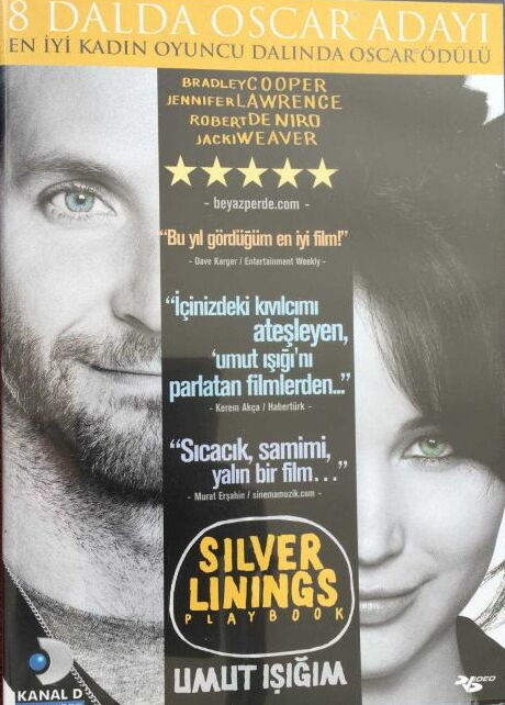 SILVER LININGS PLAYBOOK - UMUT IŞIĞIM - BRADLEY COOPER - JENNIFER LAWRENCE - ROBERT DE NIRO - DVD 2.EL