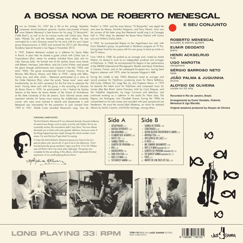 ROBERTO MENESCAL - A BOSSO NOVA DE.... (1963) - LP 180GR 2024 EDITION SAMBA BOSSANOVA LATIN JAZZ SIFIR PLAK