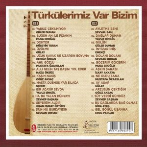 TÜRKÜLERİMİZ VAR BİZİM 1&2 - 2'Lİ BOX 19 SANATÇI 26 ESER (GÜLER DUMAN, MUSA EROĞLU, HÜSEYİN TURAN, GÜLAY,..) 2xCD DIGIPAK SIFIR